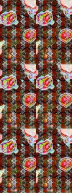 Üst manzara, yumuşak kahverengi ve gri renkli. Çiçek kompozisyonu, el boyası, hassas şablon. Manzaralı çiçek deseni. Sevgililer günü ve tebrik kartı konsepti için şık bir davet.