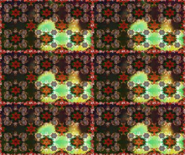 Çiçeksiz desenli, suluboya elle çizilmiş elementler. Parlak renkli fantezi çiçekleri, yapraklar, tomurcuklar kahverengi ve gri renklerde kahverengi ve gri.