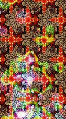 Renkli Yaz Temalı eskiz kalıbı. Raster Illustrasyon 'daki Çiçek Deseni' nin son moda çizimi. Güzel kumaş deseni. Düz Çiçek Elementleri Tasarımı.