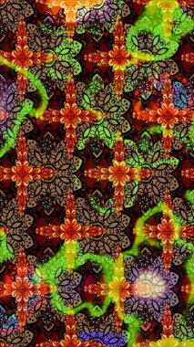 Çiçek deseni. Düz Çiçek Elementleri Tasarımı. Renkli Bahar Teması eskiz kalıbı. Raster illüstrasyonu. Chichi kumaş deseni çiz.