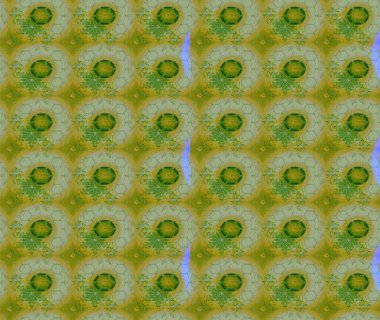 Güzel kumaş deseni. Raster illüstrasyonu. Raster illüstrasyonundaki çiçek desenli çizim. Yeşil renklerde.