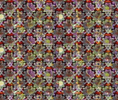 Raster illüstrasyonu. Gri renkli çiçekler. Çizim çiçek deseni duvar kağıdı için kullanılabilir.