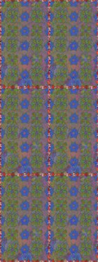 Suluboya çizimi. El çizimi. Çiçeklerle kusursuz desen. Gri ve kahverengi renkte çiçekler.