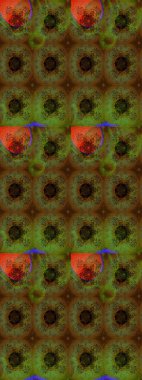 Raster illüstrasyonu. Yumuşak, yeşil renkli yaz çiçekleri. Raster çiçek desenli ve çiçekli..