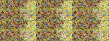 Raster illüstrasyonu. Güzel kumaş deseni. El çizimi. Çiçekler, dallar, otlar ve çiçekler.