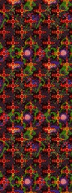 Çiçek desenli çizim. Kahverengi ve siyah renkli çiçekler. Raster illüstrasyonu. Asya tekstil tarzında. Raster illüstrasyonu.