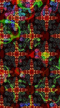 Çiçekli karalama şeklinde Raster çiçek deseni. Siyah ve kahverengi renkte çiçekler. Nazik, sevimli çiçek arkaplanı..