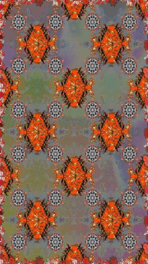 Raster illüstrasyonunda kusursuz çiçek deseni. Gri renkli çiçekler.