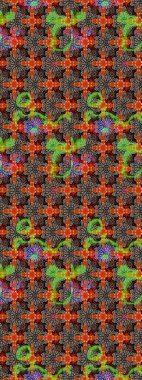 Halk tarzı. Modern çiçek arkaplanı. Moda baskıları için zarif bir şablon. Parlak renkli çiçekleri olan ve bej ve kahverengi renkte yaprakları olan muhteşem bir çiçek deseni..