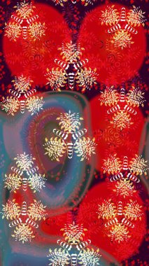 Doğum günü kartı ya da düğün davetiyesi. Çiçekli tebrik kartı. Çiçek arkaplan. Raster illüstrasyonu. Kırmızı renklerde. Suluboya çiçek buketi.