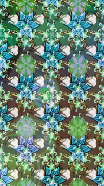 Çiçekli çiçek deseni, suluboya. Küçük çiçekte güzel bir çiçek deseni var. Raster deseni.