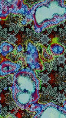 Raster illüstrasyonu. Mavi renkli, zarif çiçek buketli suluboya. Renkli Bahar Teması eskiz kalıbı. Düz Çiçek Elementleri Tasarımı.