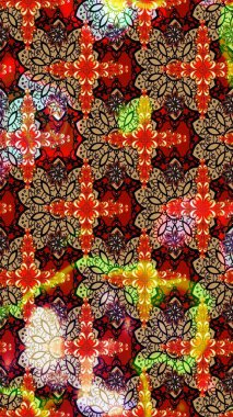 Suluboya çizim kalıbı. Suluboya tarzında kırmızı renkte çiçekler. Çiçek izi.