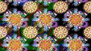 Raster dikişsiz çiçek deseni. Vadinin siyah ve bej renkli çiçekleri.