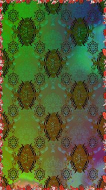 Zarif, parlak ve pürüzsüz yeşil ve kahverengi çiçek desenli tasarım. Sabıka baskıları, bebek kıyafetleri, duvar kâğıtları, paket kutuları vb..