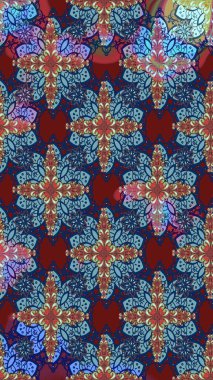 Yumuşak, mavi renkte bahar çiçekleri. Çiçekli karalama şeklinde Raster çiçek deseni. Raster illüstrasyonu.