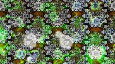 Çiçek ve yapraklı çiçek deseni. Raster illüstrasyonu. Küçük çiçekli şirin desen.