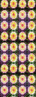 Renkli Bahar Teması eskiz kalıbı. Çiçek desenli eskiz, yaz çiçekleri. Düz Çiçek Elementleri Tasarımı. Sarı ve nötr renkte çiçekler.