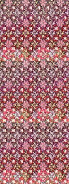 Kahverengi renklerde. Çiçek buketleriyle klasik bir eskiz şekli. Raster illüstrasyonu.