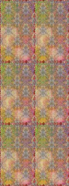 Raster illüstrasyonu. Çiçeklerle suluboya desenli çiçek deseni. Bej renkli güzel tekstil.