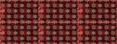 Flowers on brown and red colors. Seamless Floral Pattern in Raster illustration. Flat Flower Elements Design. Colour Summer Theme seamless pattern Background.