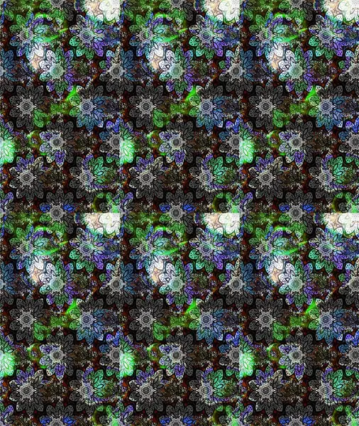 Motley illüstrasyonu. Robot resim. Küçük çiçekte güzel bir desen. Moda baskıları için zarif bir şablon. Küçük renkli çiçekler. Çiçekli bahar çiçekleri.