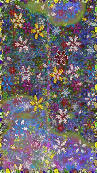 Parlak unsurları. Sorunsuz çiçek deseni kaydırma kağıt, davet, el ilanı, afiş veya Web sitesi Web sitesi arka plan duvar kağıdı için kullanılabilir. Elle çizilmiş Raster illüstrasyon.