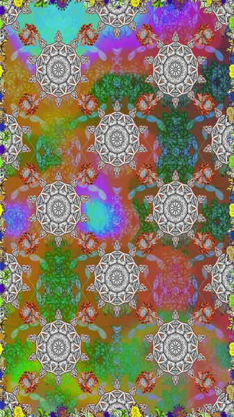 Çiçekli karalama şeklinde Raster çiçek deseni. Nazikçe, güzel çiçek arkaplanı. Kahverengi renkte çiçekler.