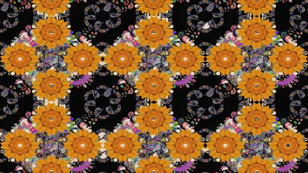 Anti-stres için soyut örnek sayfası. Siyah renklerde. Raster illüstrasyonu.