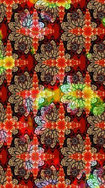 Bahar çiçekleriyle güzel bir çiçek deseni çizmişsin. Raster illüstrasyonu. Güzel kumaş deseni.