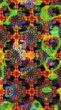 Raster. Siyah ve kahverengi renkte güzel çiçekleri olan eskiz deseni, suluboya çiçek deseni, duvar kağıdı, kart veya kumaş için fayanslı.