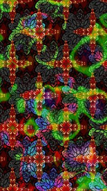 Raster Moda kumaş deseni. Çizgi çizimi kalıbı. Şirin çiçekler..