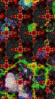 Taslak dekoratif arka plan, çiçek mandala. Raster illüstrasyonu. Siyah ve gri renklerde. Çiçek..