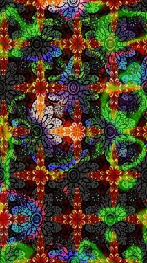 Hediye ambalaj kağıdı, tebrik kartları, posterler ve pankart tasarımı. Raster düz çiçek çizim deseni. Siyah ve yeşil renkte çiçekler.