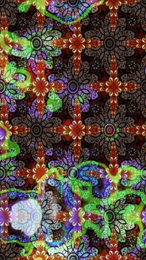 Küçük çiçekte hoş bir çiçek deseni var. Kahverengi ve siyah renkli parlak çiçekli soyut çizim deseni. Çiçek elementli zarif raster dokusu..