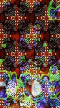 Çiçek deseni. Şatafatlı bahar bahçesi dokusu. Raster illüstrasyonu. Kahverengi ve siyah renkli çiçekler. Kahverengi ve siyah renkler üzerine çiçek çizimi.