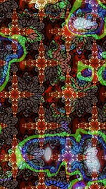 Yaz çiçekleri teması. Klasik çiçekler. Kahverengi ve siyah renkler. Suluboya resim taklit Raster çizimi. El çizimi soyut süslü elementler.