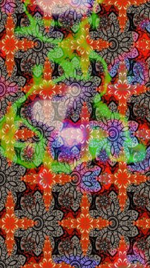 Bej ve kahverengi renkli şirin tekstil. Renkli çizim kalıbı. Çiçek duvar kâğıdı. Çiçek arkaplan. Raster illüstrasyonu.