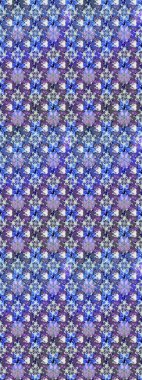 Çiçek. Mavi ve mor renklerde. Kusursuz dekoratif arka plan, çiçek mandala. Raster illüstrasyonu.