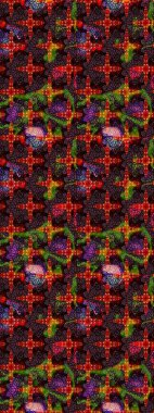 Raster illüstrasyonundaki çiçek desenli çizim. Güzel kumaş deseni. Renkli Bahar Teması eskiz kalıbı. Düz Çiçek Elementleri Tasarımı.