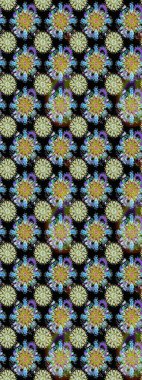 Raster illüstrasyonundaki çiçek desenli çizim. Renkli Bahar Teması eskiz kalıbı. Düz Çiçek Elementleri Tasarımı. Süslü kumaş deseni.