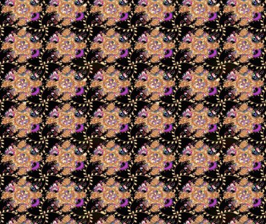 Küçük çiçekte güzel bir desen. Moda baskıları için zarif bir şablon. Robot resim. Motley illüstrasyonu. Küçük renkli çiçekler. Çiçekli yaz çiçekleri.