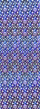 Çiçek. Mavi ve mor renklerde. Kusursuz dekoratif arka plan, çiçek mandala. Raster illüstrasyonu.