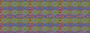 Raster - stok. Kusursuz bir arka plan modeli. Yapraklı çiçekler ve kır çiçekli papatya çayı..