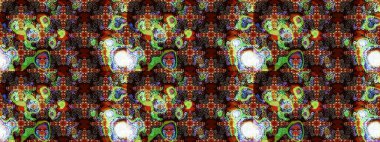 Eski usul küçük çiçekli şirin bir eskiz deseni. Raster illüstrasyonu. Kumaş, duvar kağıdı ve kağıt üzerine baskı yapmak için gelişen arka plan. Moda arka planında parlak buketler.