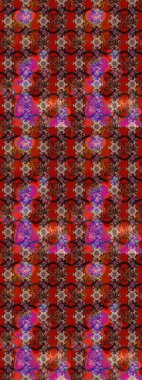 Kahverengi ve kırmızı renklerde. Raster illüstrasyonu. Hint süsü. Çizim kalıbı. Renkli süs kenarı. Çiçek duvar kağıdı.