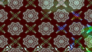 Kumaş desenli papatya çiçeği detayı. Kahverengi renkte çiçekler.