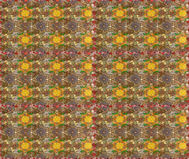 Raster illüstrasyonu. Desen, çizim, çiçek sınırı. Kıvırcık, parlak örgü. Eski moda arka plan. Güzel, parlak, pürüzsüz kumaş, tuval. Çiçeklerin çelengi.