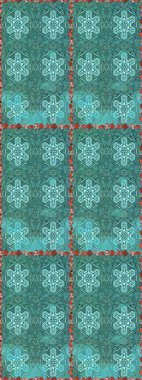 Çiçeklerle kusursuz desen. El çizimi. Mavi ve yeşil renkli çiçekler. Suluboya çizimi.