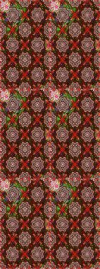 Raster deseni. Küçük çiçekteki sevimli çiçek deseni. Nazik, yaz çiçekleri kahverengi ve kırmızı renklerde. Raster illüstrasyonu.